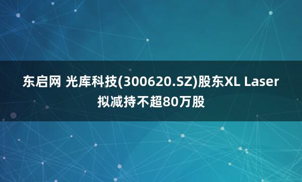 东启网 光库科技(300620.SZ)股东XL Laser拟减持不超80万股